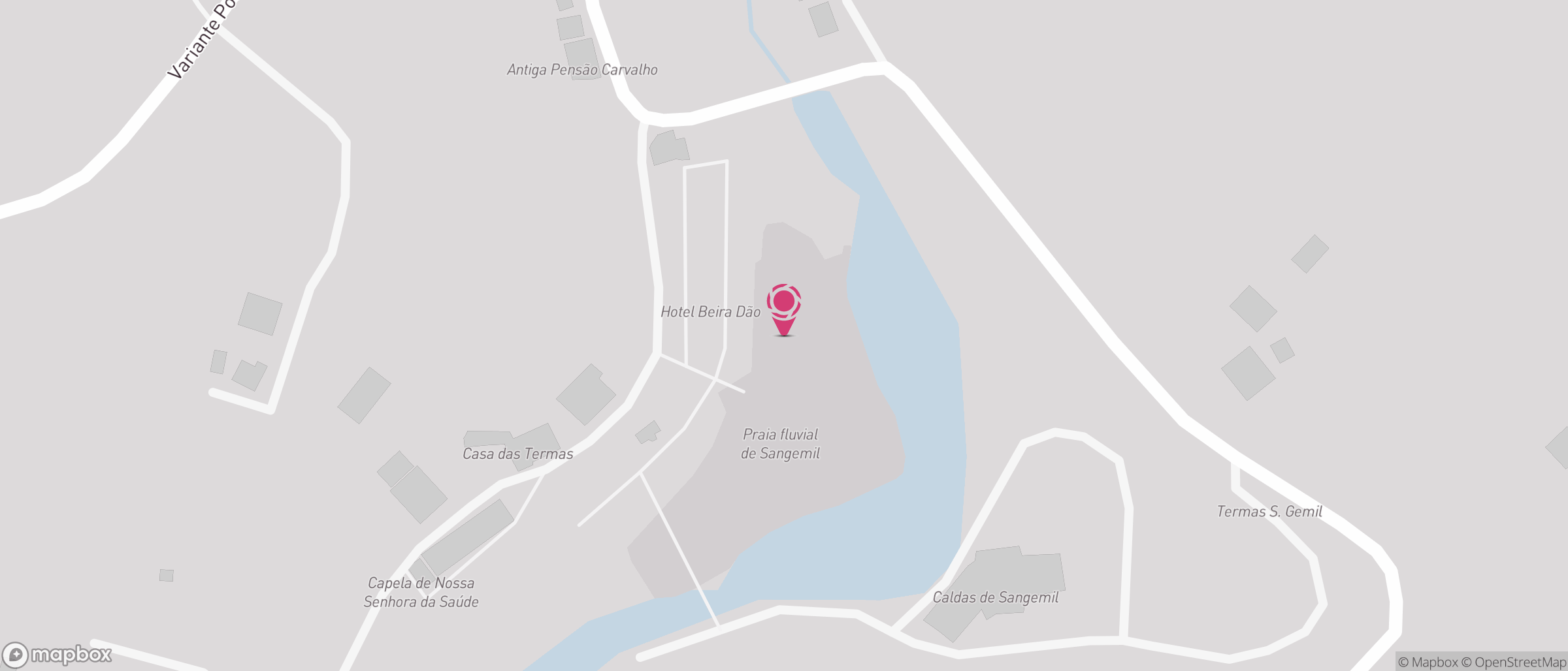 Localização de Praia Fluvial de Caldas de Sangemil